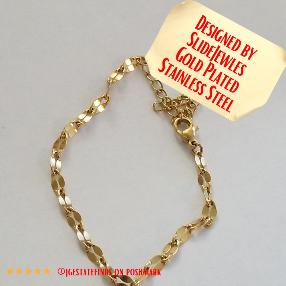 18k Gold Plated Premium Steel Bracelet Designed by Slidejewels